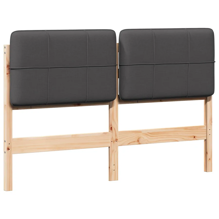 Tête de lit capitonnée Brun et gris foncé 135 cm Pin massif - 2