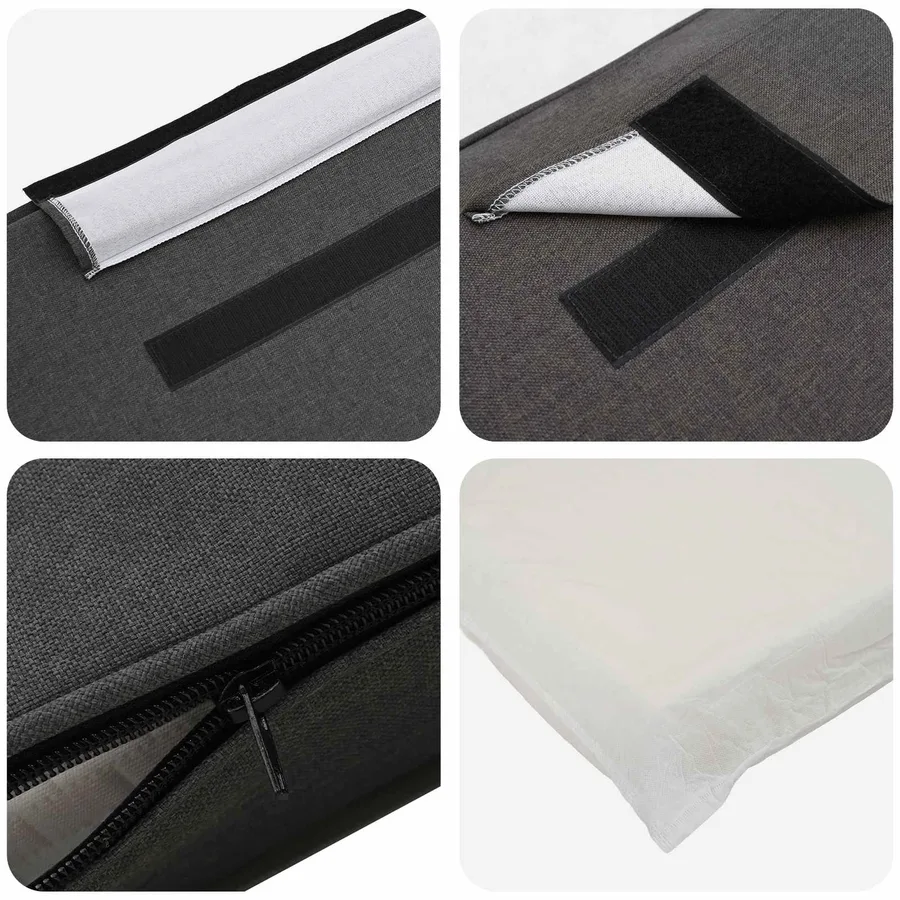 Tête de lit capitonnée Brun et gris foncé 135 cm Pin massif - 7