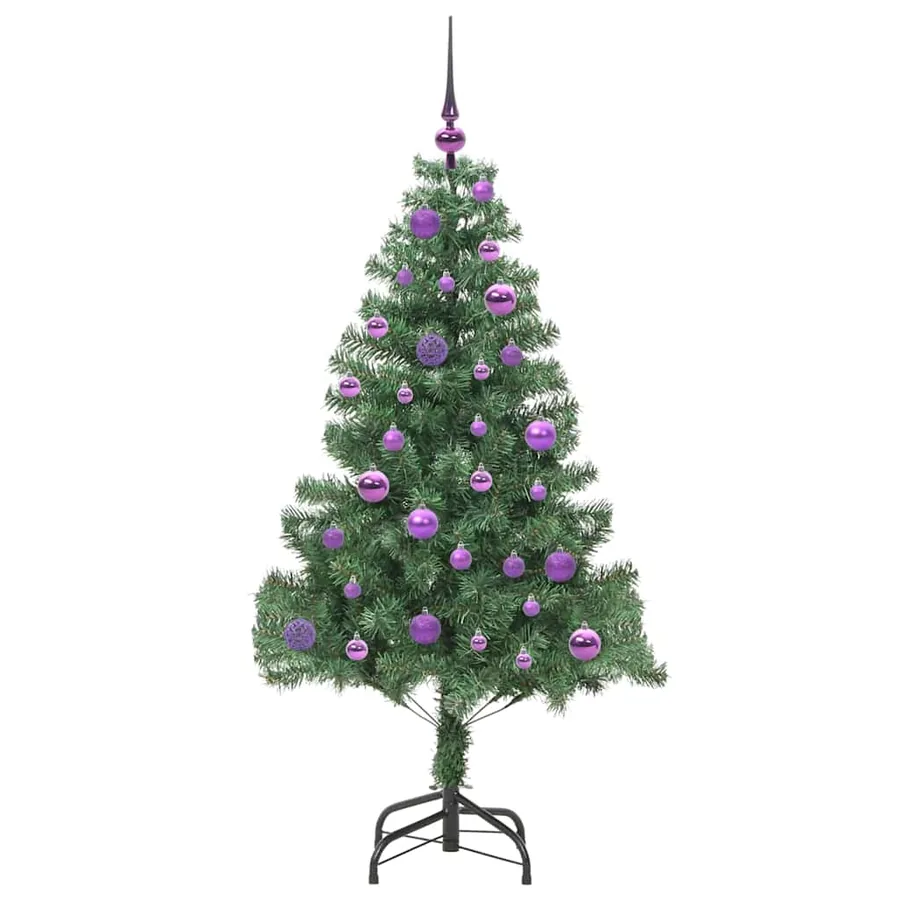 Sapin de Noël avec 150 LED avec support Vert 150 cm PVC - 4