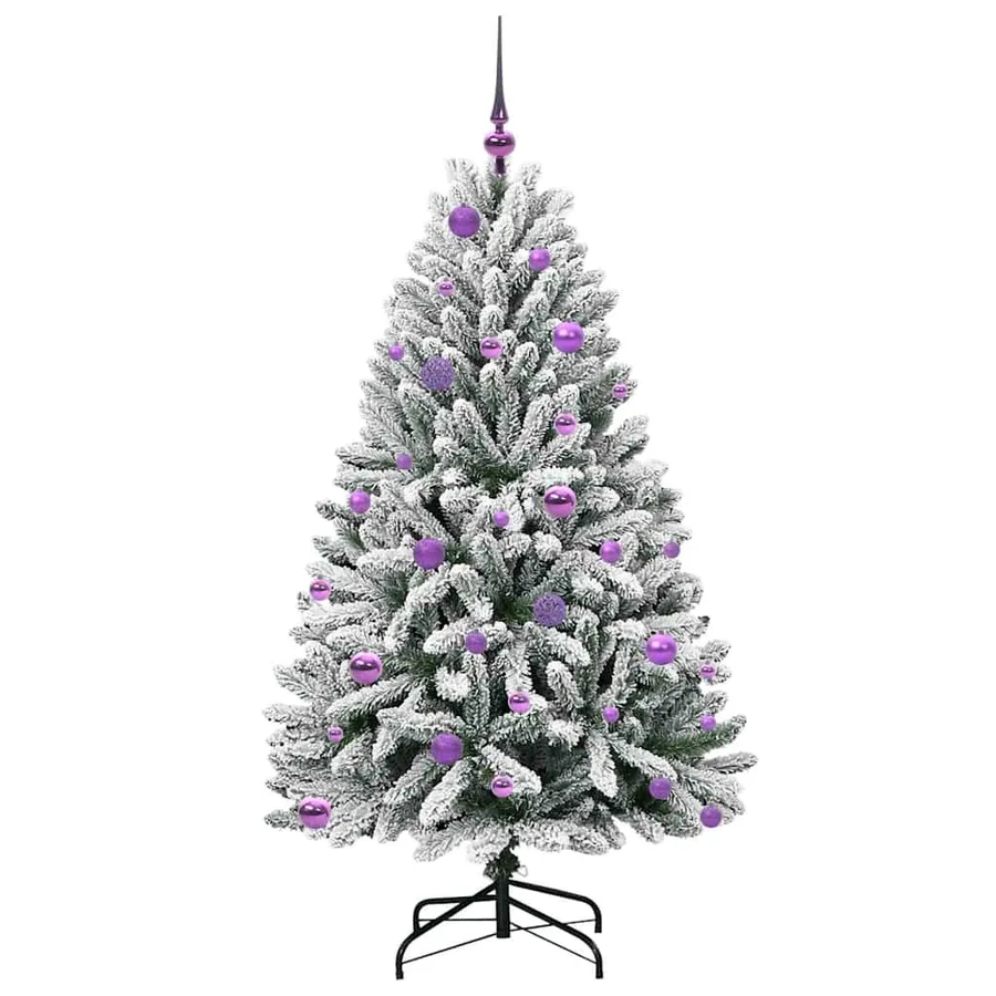 Sapin de Noël artificiel Vert et blanc 150 cm PVC et métal - 4