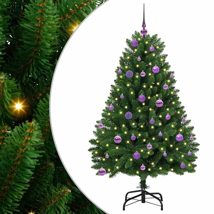 Sapin de Noël artificiel avec 150 LED Vert 150 cm PVC et métal - 2