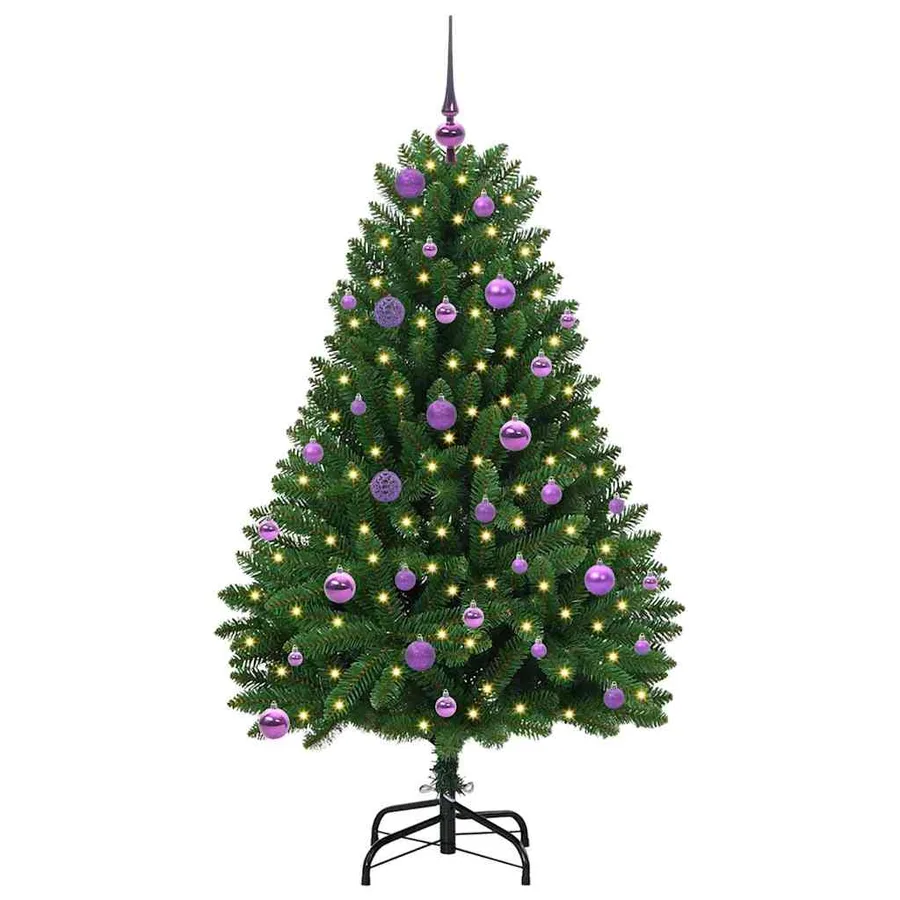 Sapin de Noël artificiel avec 150 LED Vert 150 cm PVC et métal - 3