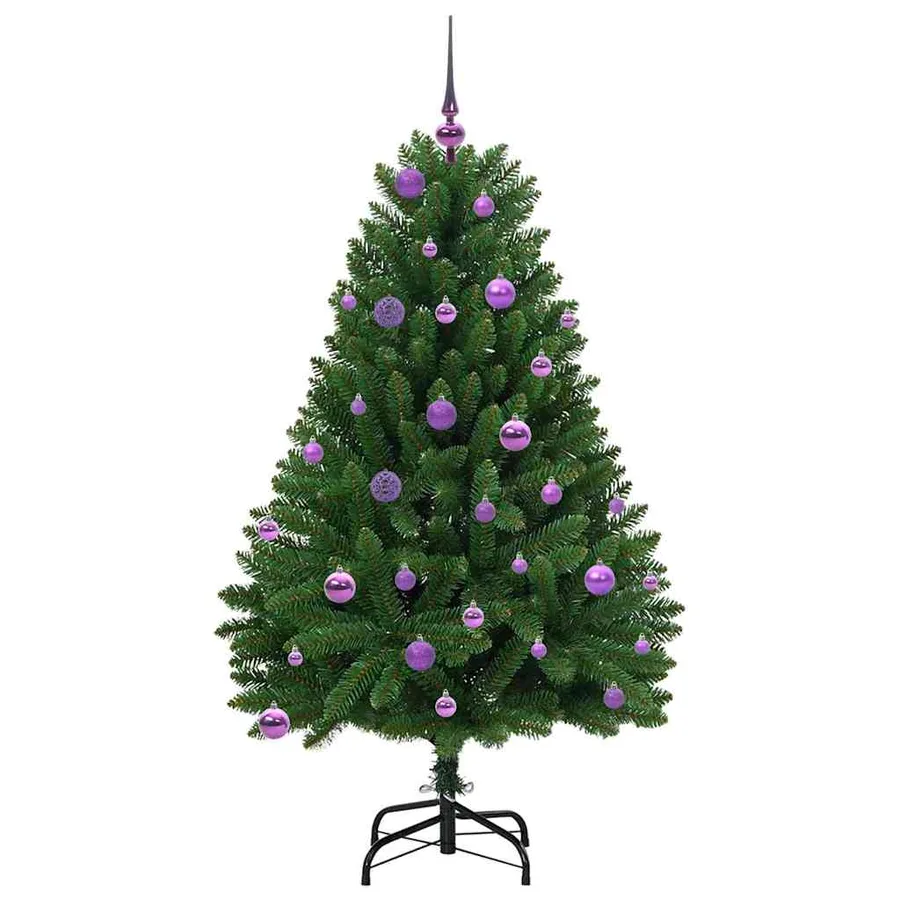 Sapin de Noël artificiel avec 150 LED Vert 150 cm PVC et métal - 4