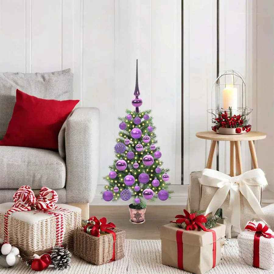 Sapin de Noël avec 150 LED avec support Vert 65 cm PE