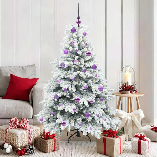 Sapin de Noël artificiel avec 150 LED Blanc 150 cm PE et PVC