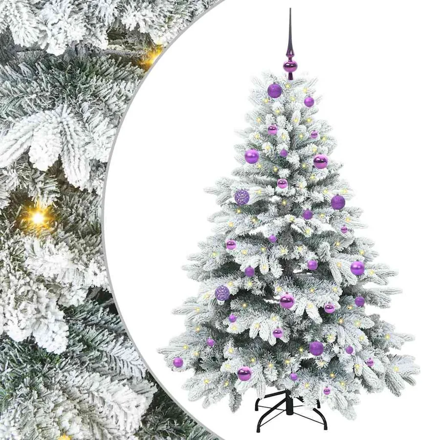 Sapin de Noël artificiel avec 150 LED Blanc 150 cm PE et PVC - 2