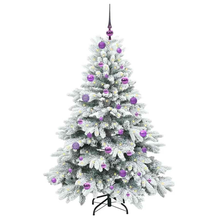 Sapin de Noël artificiel avec 150 LED Blanc 150 cm PE et PVC - 3