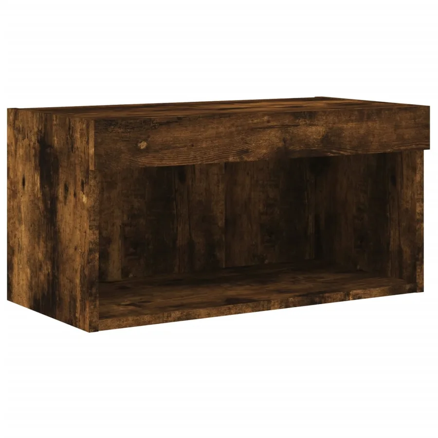 Meuble TV avec lumières LED chêne fumé 60x30x30 cm - 7