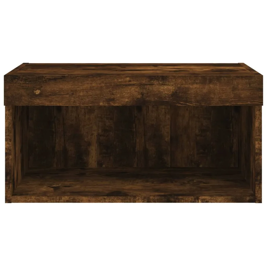 Meuble TV avec lumières LED chêne fumé 60x30x30 cm - 8