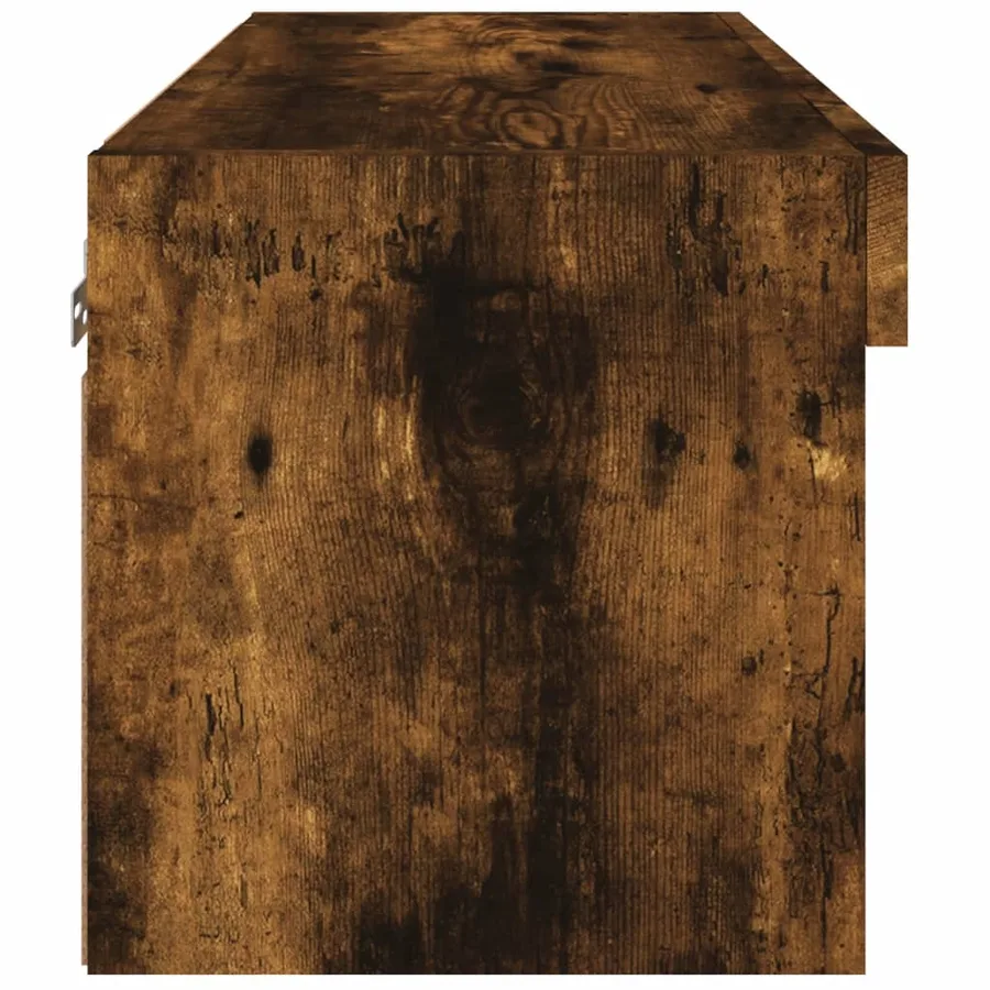 Meuble TV avec lumières LED chêne fumé 60x30x30 cm - 9