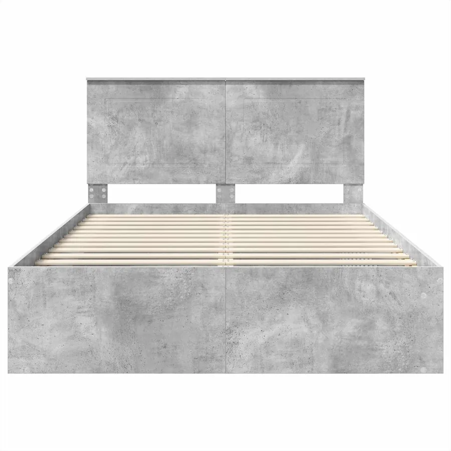 Cadre de lit Béton 140 x 190 cm Bois de pin massif - 7