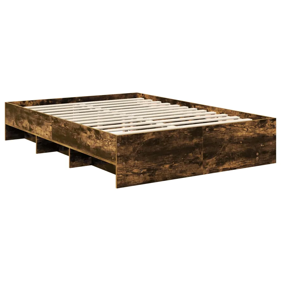 Cadre de lit Chêne fumé 140 x 200 cm Bois d'ingénierie - 5