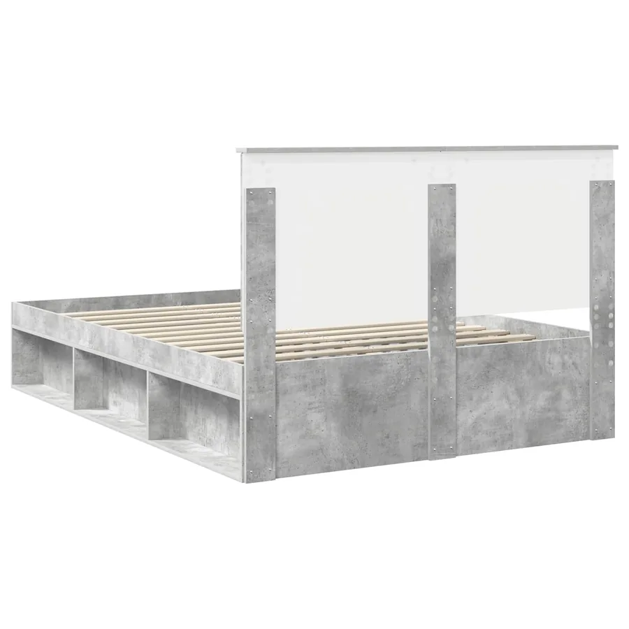 Cadre de lit Béton 140 x 200 cm Bois de pin massif - 9
