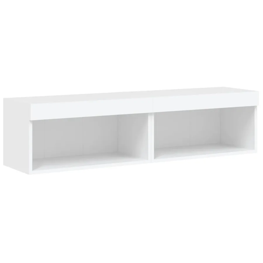 Meubles TV avec lumières LED 2 pcs blanc 60x30x30 cm - 7