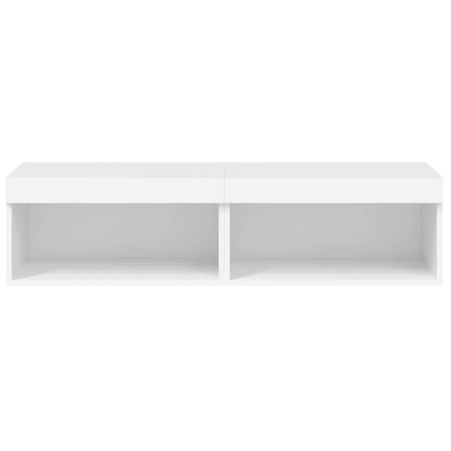 Meubles TV avec lumières LED 2 pcs blanc 60x30x30 cm - 8