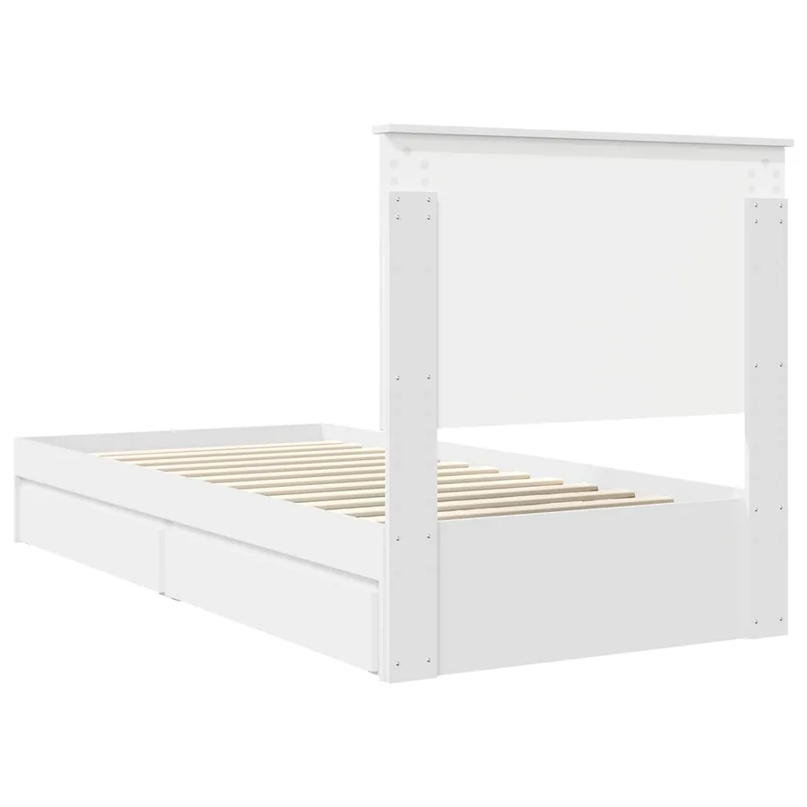Lit de Rangement Blanc 90 x 200 cm Bois d'ingénierie - 10