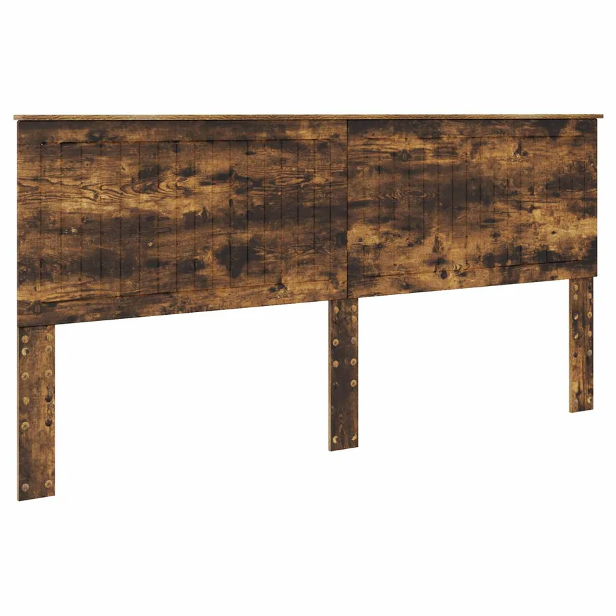 Cadre de lit Chêne fumé 200 x 200 cm Bois de pin massif - 6