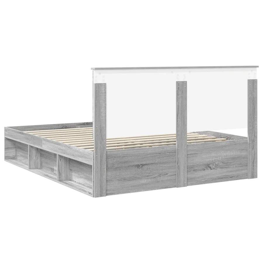 Cadre de lit Gris Sonoma 160 x 200 cm Bois de pin massif - 9