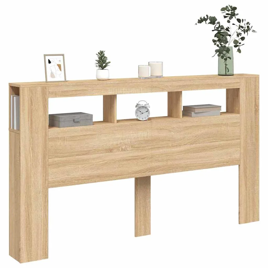 Tête de lit à LED chêne sonoma 180x18,5x103,5cm bois ingénierie - 12