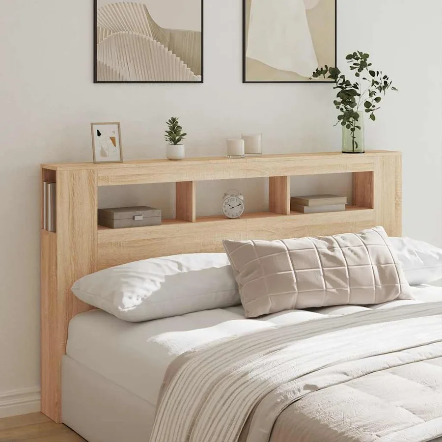 Tête de lit à LED chêne sonoma 180x18,5x103,5cm bois ingénierie - 3