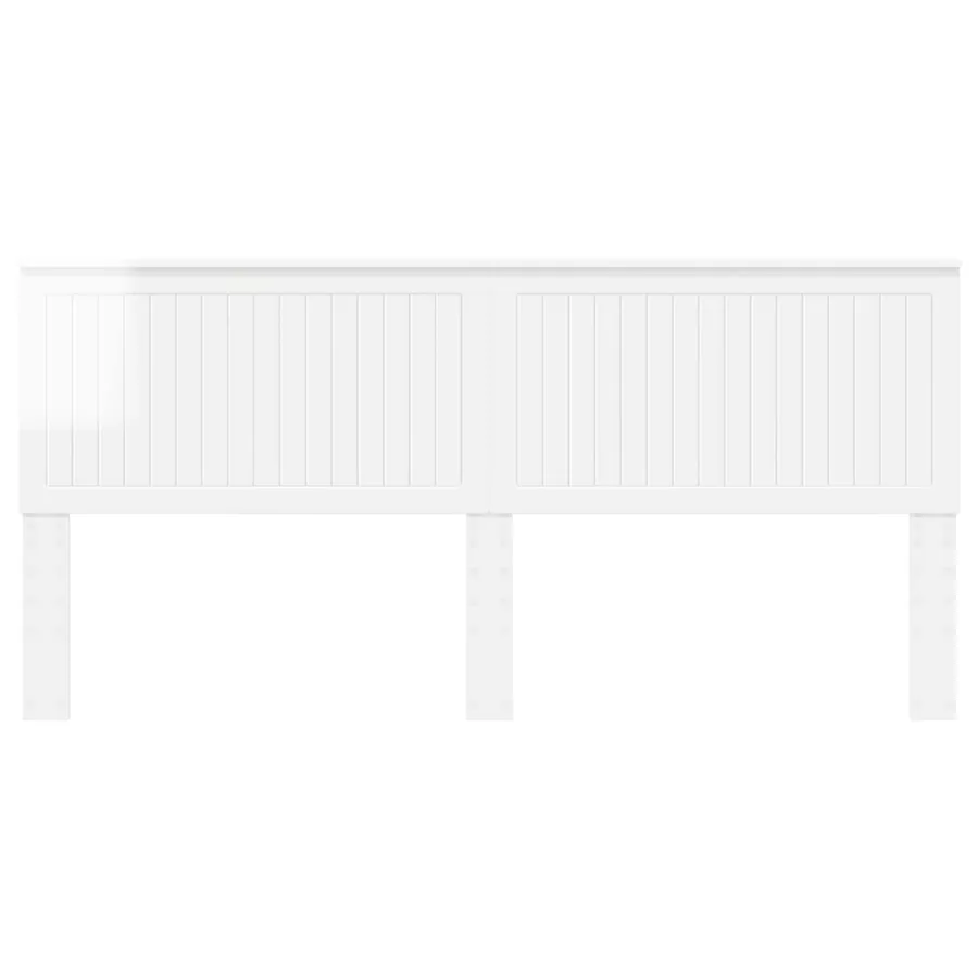 Tête de lit Blanc Brillant 200 cm Bois d'ingénierie - 4