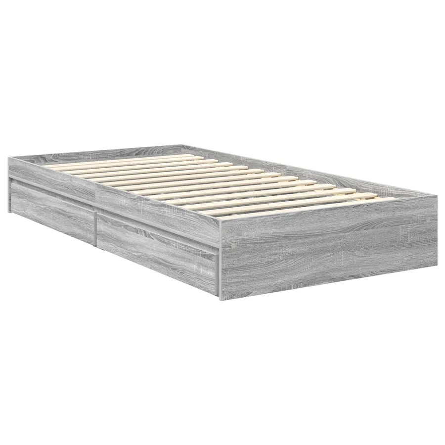 Lit de Rangement Gris Sonoma 100 x 200 cm Bois d'ingénierie - 6