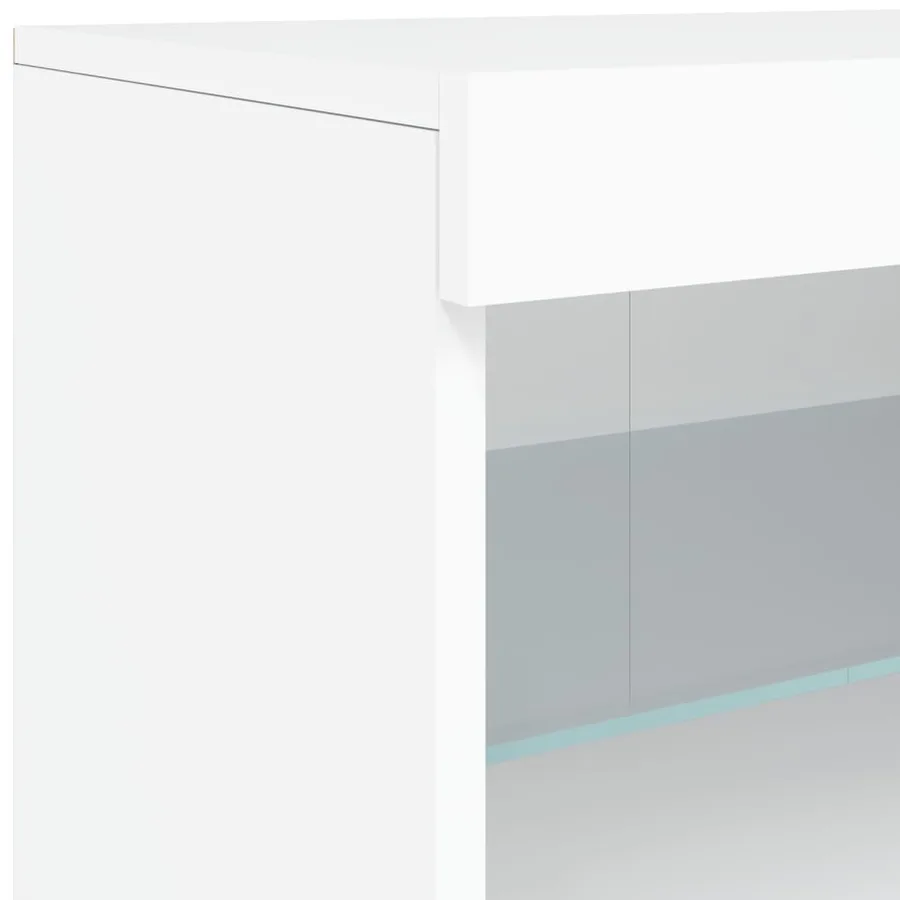 Buffet avec lumières LED blanc 283x37x67 cm - 13
