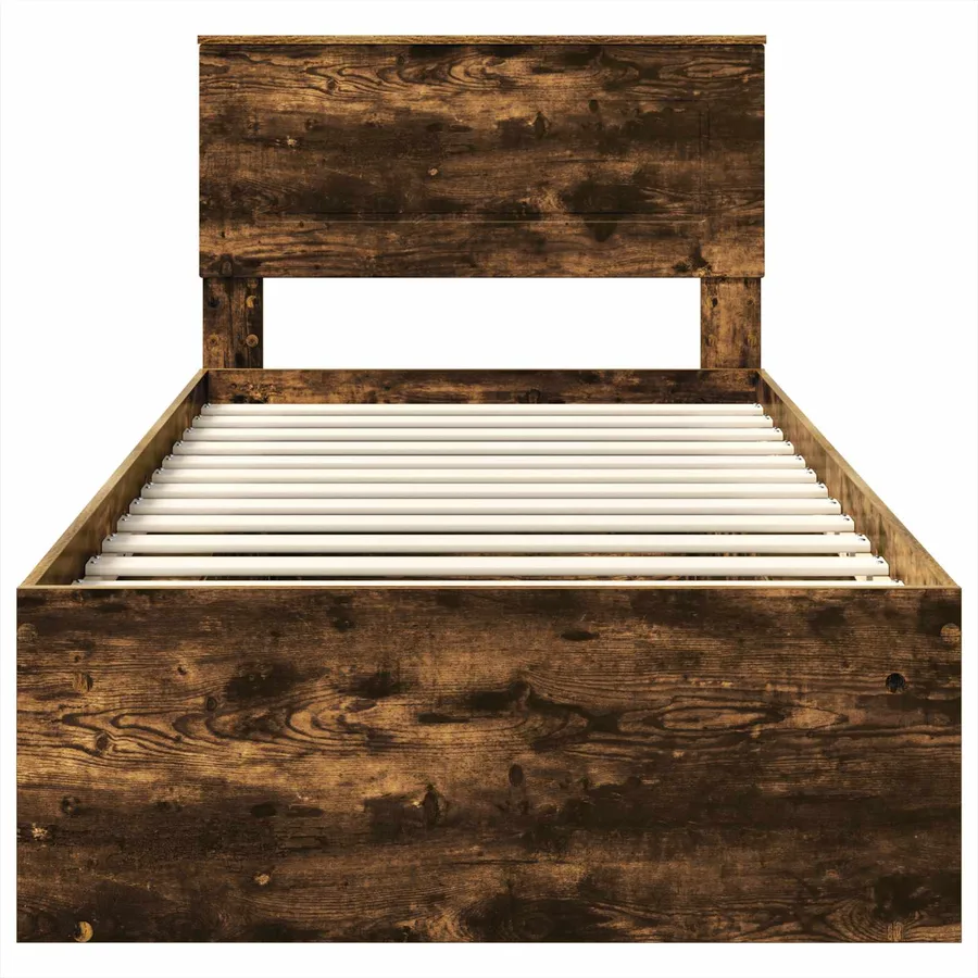 Cadre de lit Chêne fumé 90 x 190 cm Bois d'ingénierie - 7