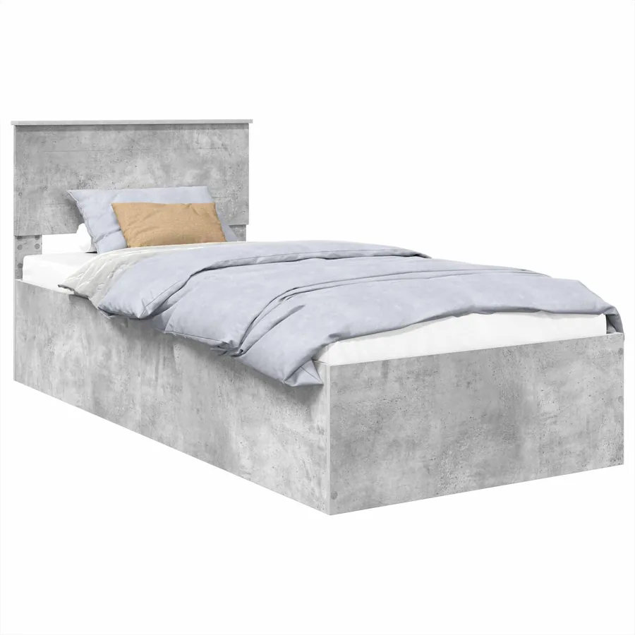 Cadre de lit Gris béton 90 x 190 cm Bois d'ingénierie - 2