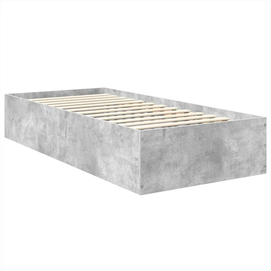 Cadre de lit Gris béton 90 x 190 cm Bois d'ingénierie - 5