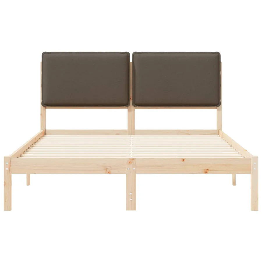 Cadre de lit avec tête de lit rembourrée Taupe 135 x 190 cm - 5