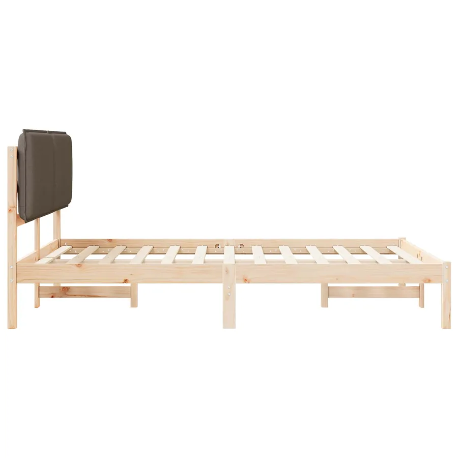 Cadre de lit avec tête de lit rembourrée Taupe 135 x 190 cm - 6