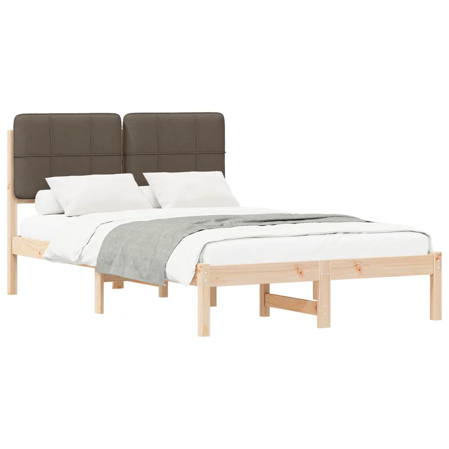 Cadre de lit avec tête de lit rembourrée Taupe 120 x 190 cm - 2