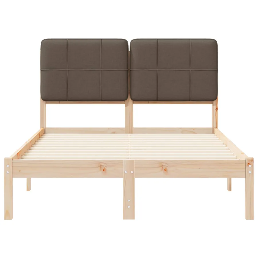 Cadre de lit avec tête de lit rembourrée Taupe 120 x 190 cm - 5