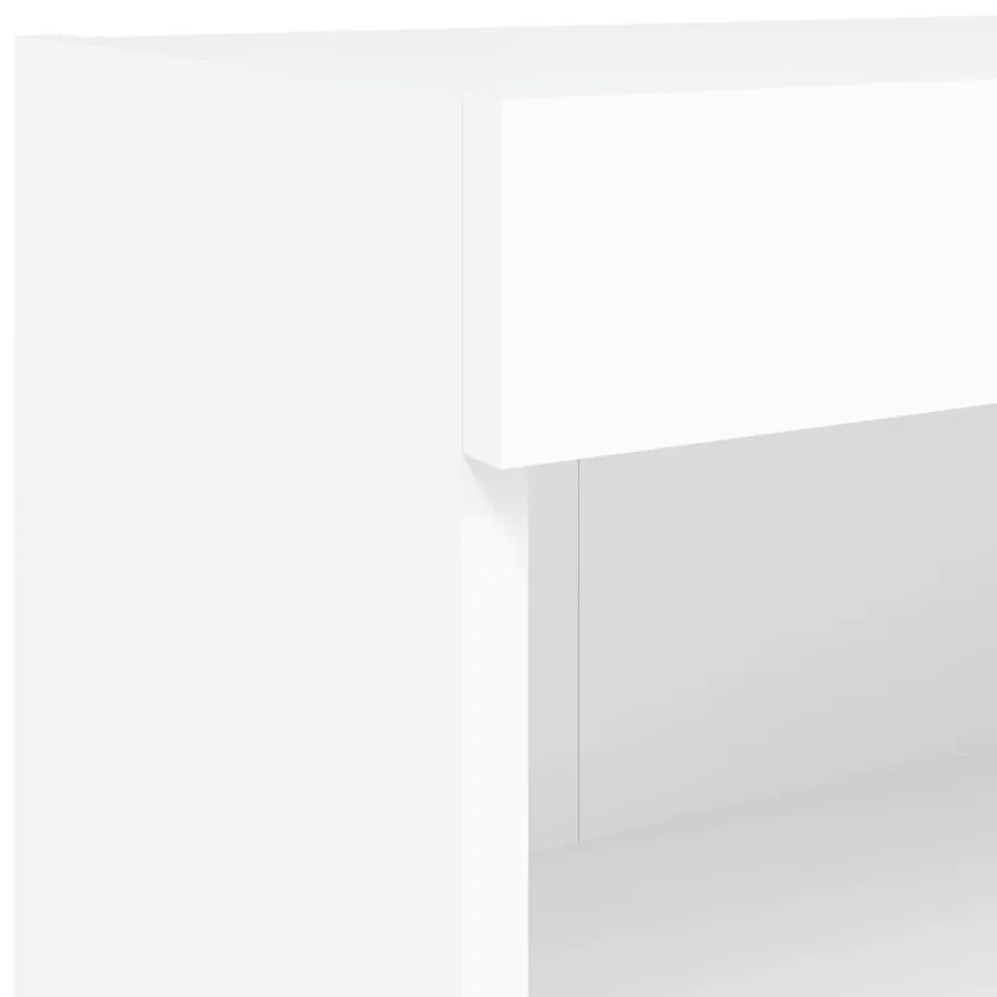Unités murales TV avec LED 5 pcs blanc bois d'ingénierie - 11