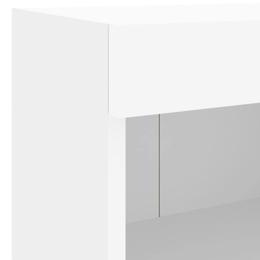 Unités murales TV avec LED 5 pcs blanc bois d'ingénierie - 12