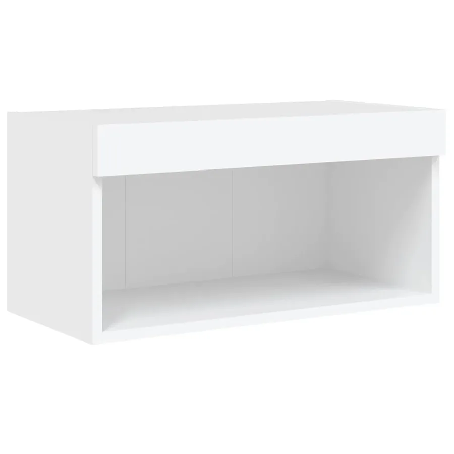 Unités murales TV avec LED 5 pcs blanc bois d'ingénierie - 8