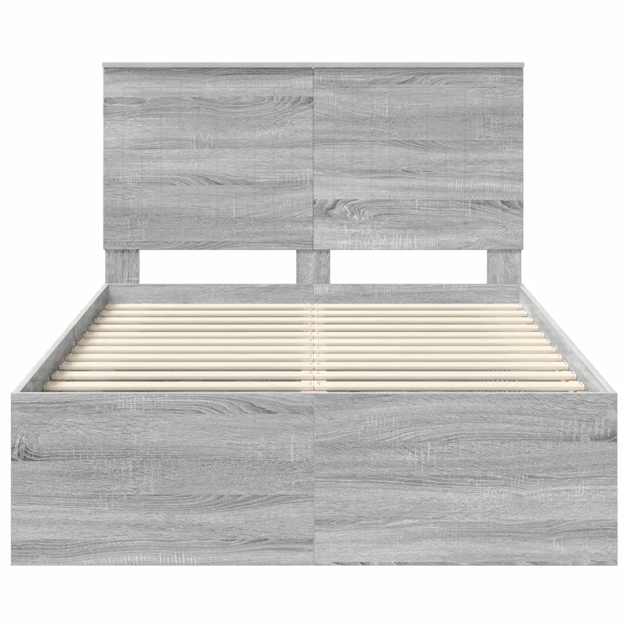 Cadre de lit Gris Sonoma 120 x 190 cm Bois de pin massif - 7
