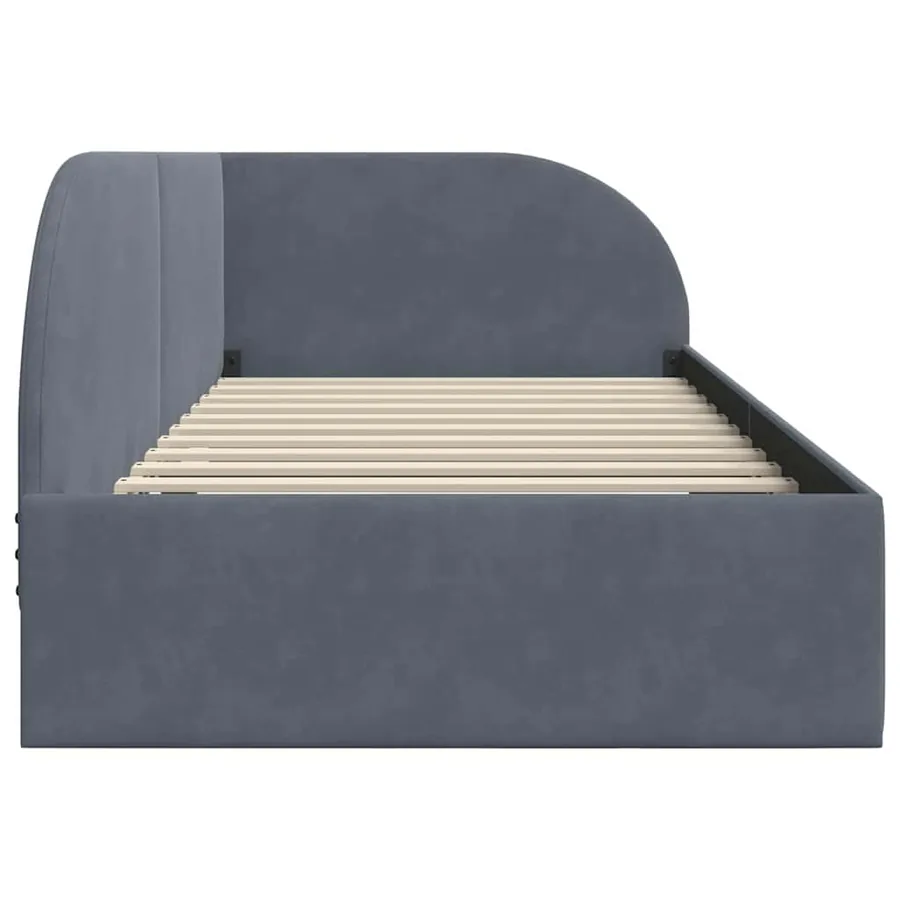 Cadre de lit d'angle Gris foncé 80 cm x 200 cm Velours - 6