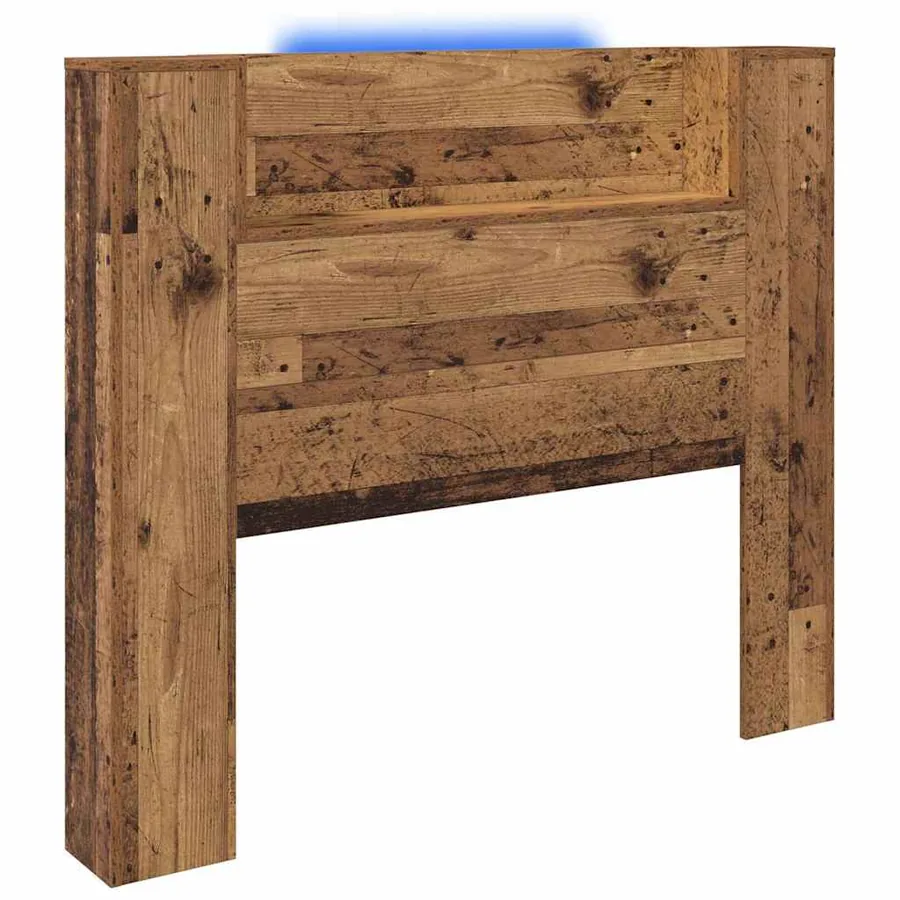 Tête de lit de rangement avec LED Bois ancien Bois d'ingénierie - 2