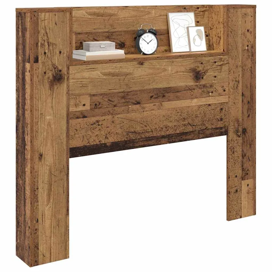 Tête de lit de rangement avec LED Bois ancien Bois d'ingénierie - 3