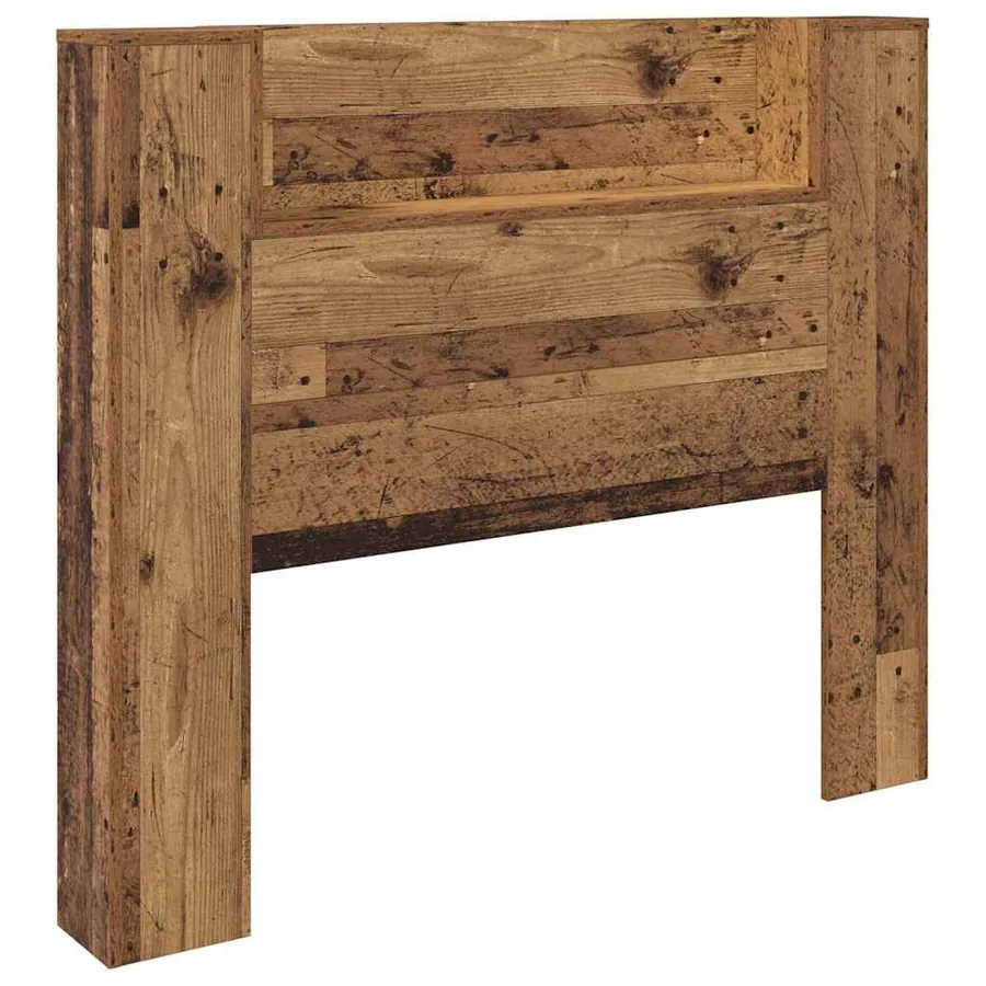 Tête de lit de rangement avec LED Bois ancien Bois d'ingénierie - 5