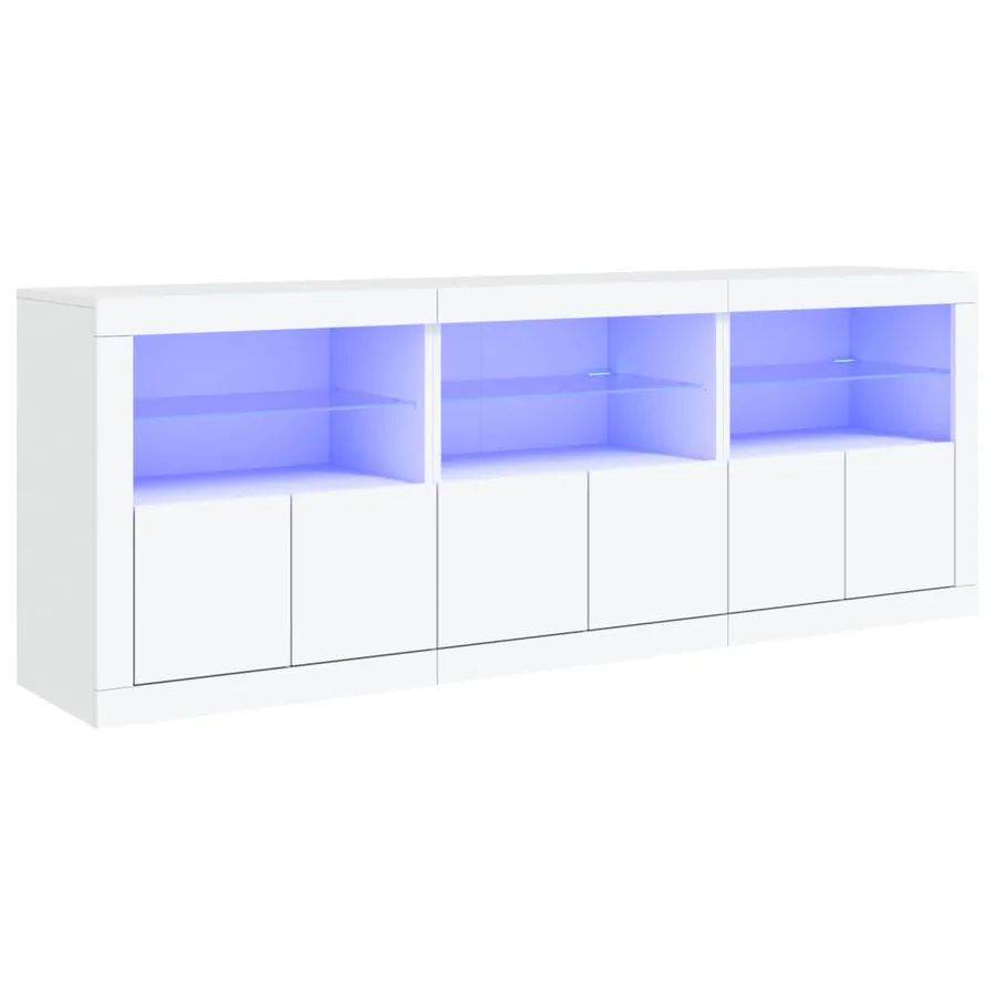 Buffet avec lumières LED blanc 181,5x37x67 cm - 2