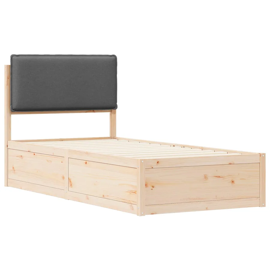 Cadre de lit avec tête de lit rembourrée Gris foncé 90 x 190 cm - 4