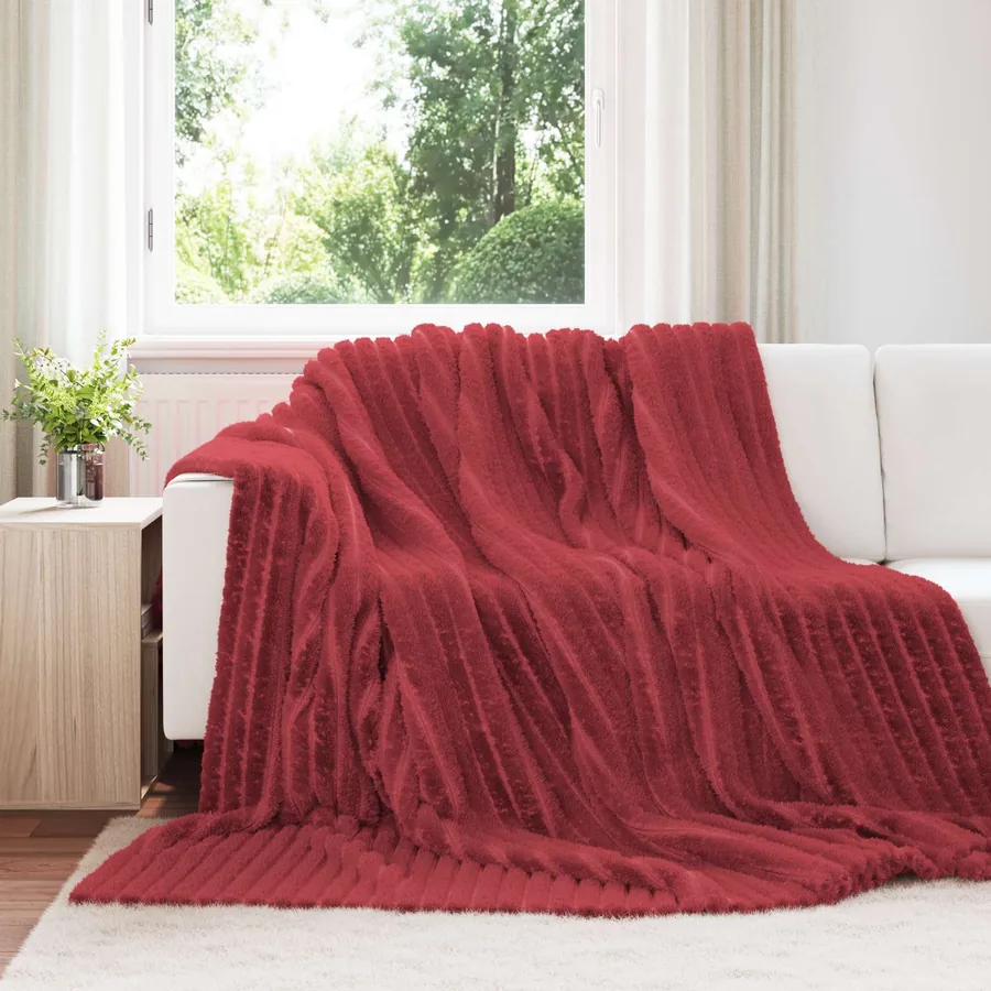 Jeté Rouge Bordeaux 240 x 220 cm Toison