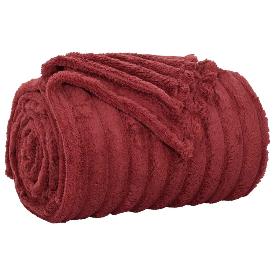 Jeté Rouge Bordeaux 240 x 220 cm Toison - 4