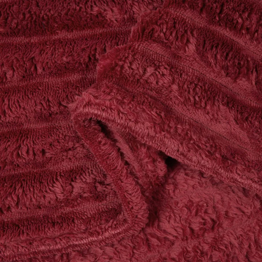 Jeté Rouge Bordeaux 240 x 220 cm Toison - 7