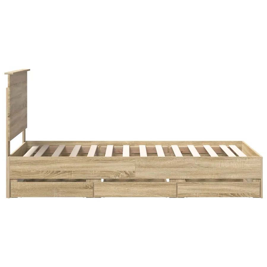 Cadre de lit Chêne Sonoma 100 x 200 cm Bois Ingénierie - 9