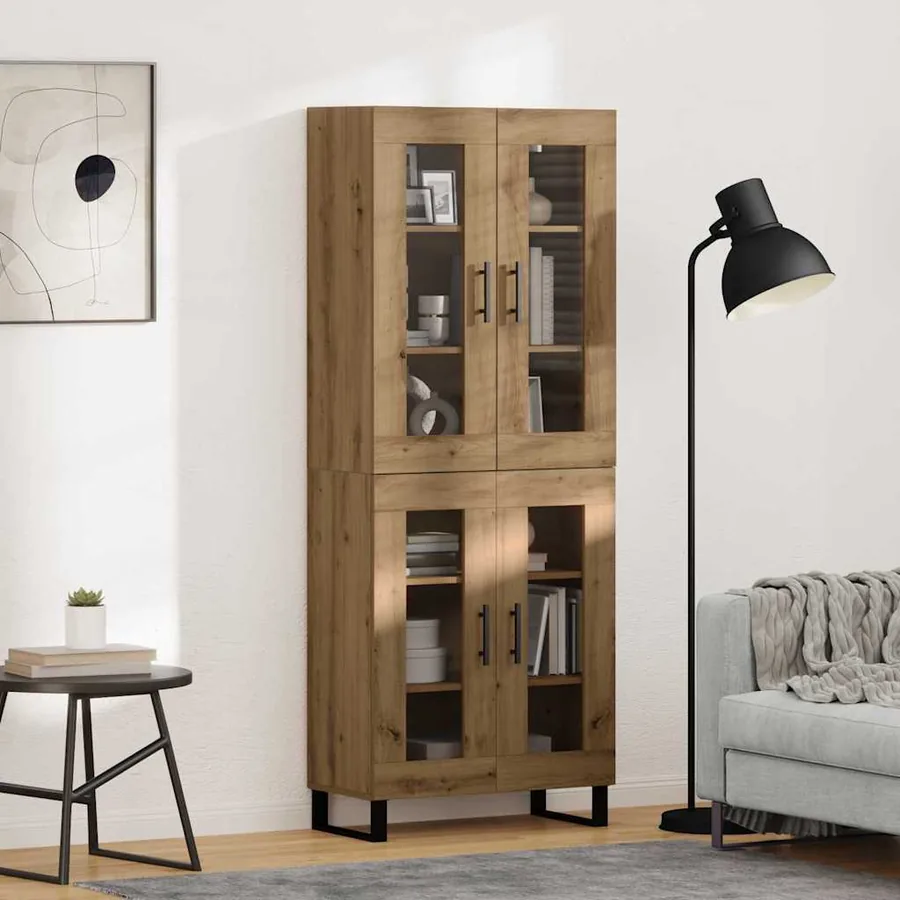 Haut Armoire 2 pcs Chêne artisanal 69,5 x 34 x 180 cm