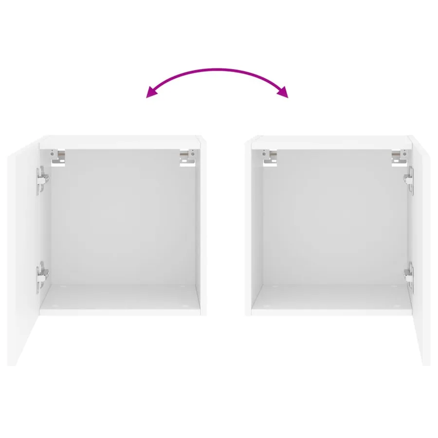Meubles TV muraux 2 pcs blanc 40,5x30x40 cm bois d'ingénierie - 11